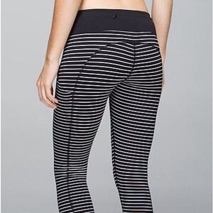 Black and White Striped Lulu Leggings